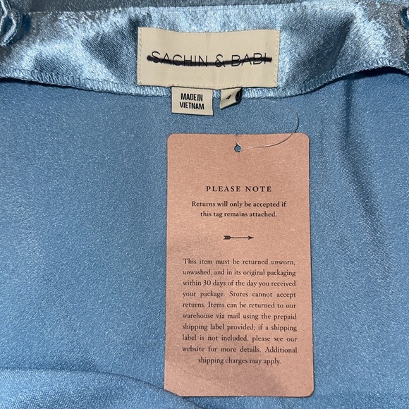 Sachin & Babi Jennings Ruched Hammered Satin Side Slit Gown SIZE 4 NWT - Picture 12 of 12